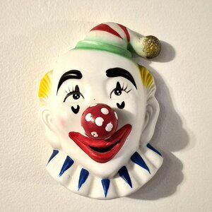Vintage Ceramic Clown Music Box, Wall Mount